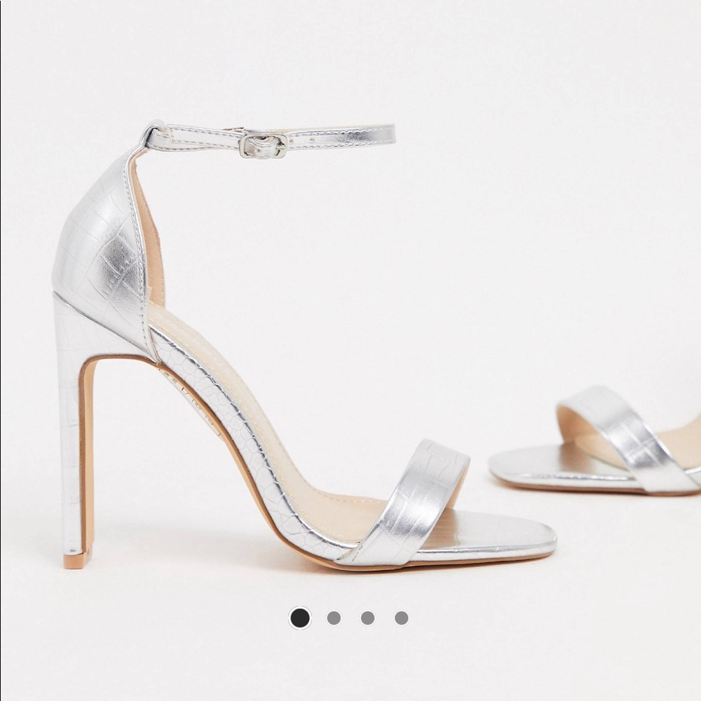 Silver croc heels